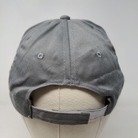 Unbranded Men's Strapback Hat Gray Adjustable 100% Cotton Embroidered P Logo - Picture 5 of 7